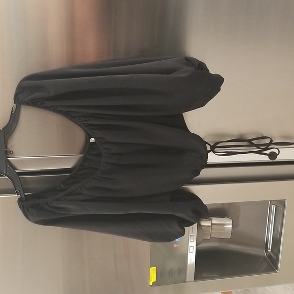 💕ASTR THE LABEL💕 Tie Waist Balloon Sleeve Top ~ Black Large L NWT - Picture 5 of 10